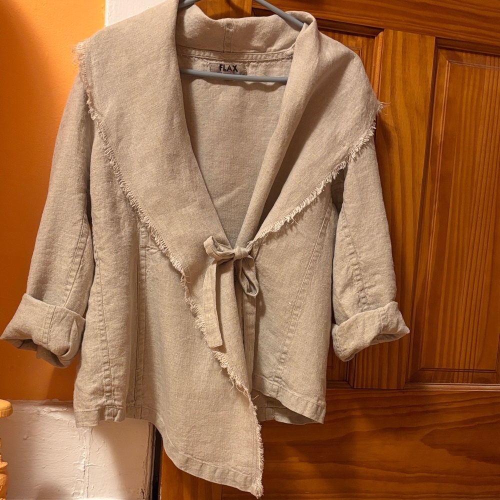 Flax Natural Linen Wrap Jacket